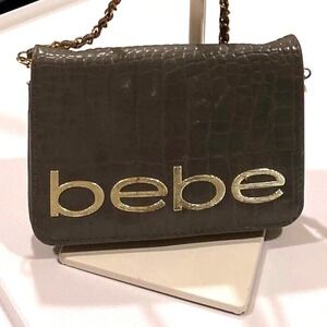 🍂 Bebe LEONA CROCO Chain Crossbody Bag‎ Evening Bag Party Bag Clutch Purse